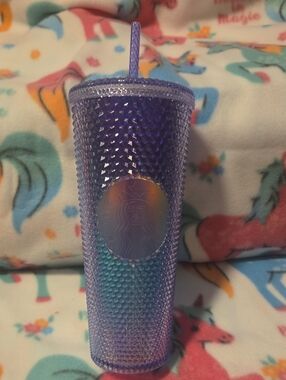 Starbucks Lavender to Teal Iridescent Studded Tumbler with Straw